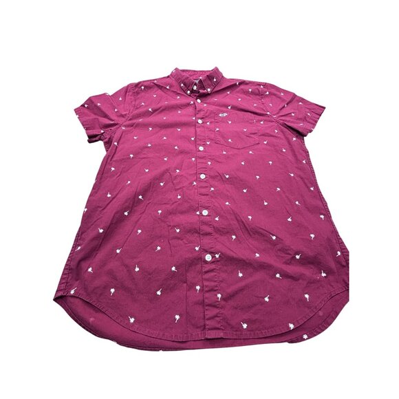 Hollister Mens Epic Flex Stretch Shirt L Palm Tree Print - Picture 8 of 13